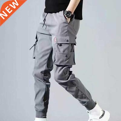 Boy Multi Pockets Cargo Harem Pants Sreetwear Hip Hop Black
