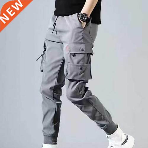 Boy Multi Pockets Cargo Harem Pants Sreetwear Hip Hop Black