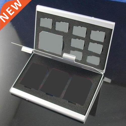 Portable 12 in 1 Memory Card Case Metal Aluminum Storage Box