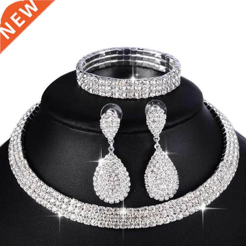 PCS Luxury Wedding Bridal Jewelry Sets for Women Necklace