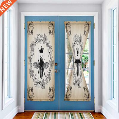 Retro Flower Bee Crown Wreath Door Curtain Bedroom Kitchen