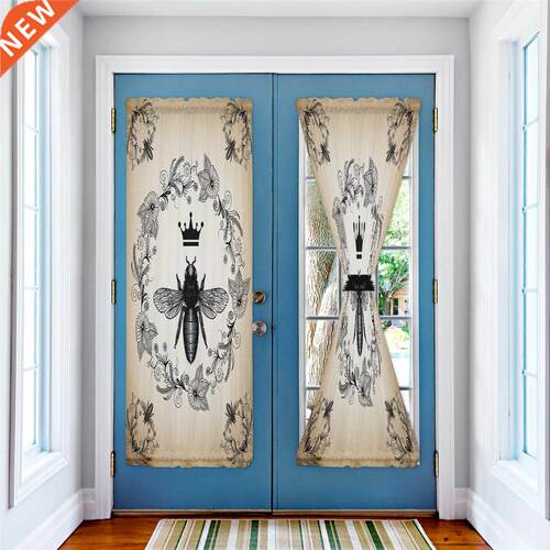 Retro Flower Bee Crown Wreath Door Curtain Bedroom Kitchen