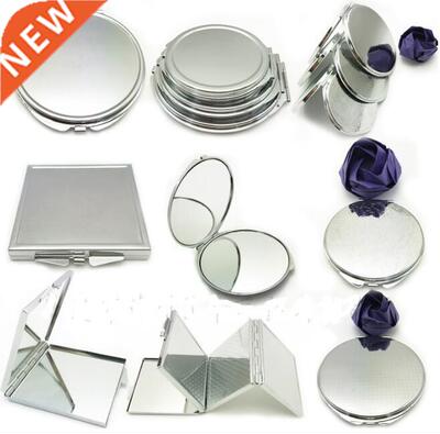 1pcs Portable Women Stainless Steel Makeup Mirror Hand Pocke