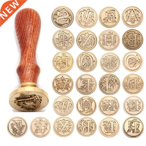 Retro Wood Stamp Classic 26 Letter A-z Alphabet Initial Seal