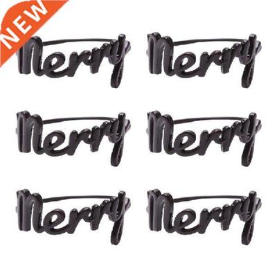94PF Set of 6 Merry Napkin Rings Hiday Serviette Buckles
