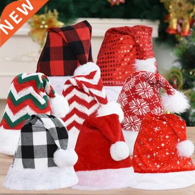 New 1PC Santa Claus Sequin Hat Christmas Hair Ball Hats Home