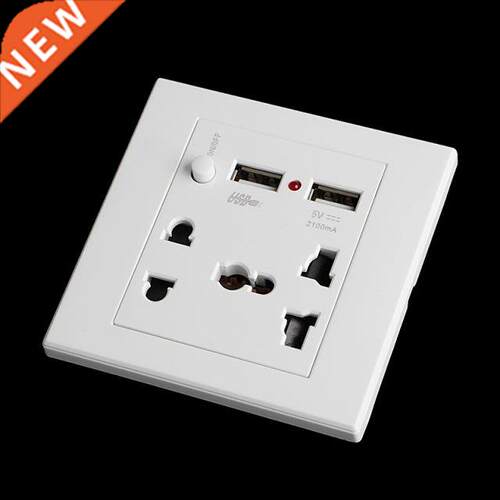 Socket+2 USB+Switch Wall Socket Charger AC/DC Power Adapter