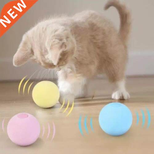 Pet Cat Ball Toy Automatic Wool Felt Smart Cat Toys Pet