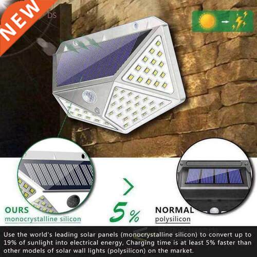 2021new Solar Power Light 100 LED Solar Wall Lamp with PIR