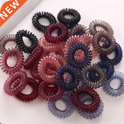 10 Pc/Lot 3cm Telephone Wire Elastic Hair Bands Small Transp