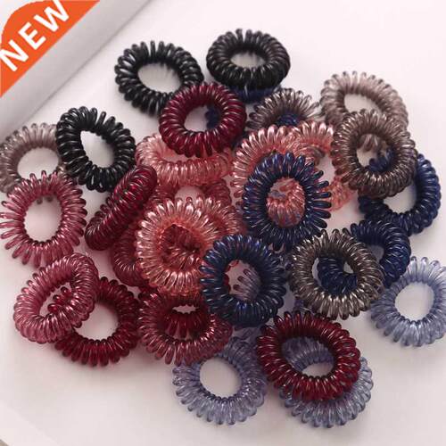 10 Pc/Lot 3cm Telephone Wire Elastic Hair Bands Small Transp