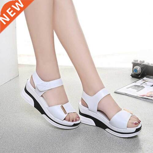 Pu Leather Women Sandals Shoes Platform Ladies White Sneaker