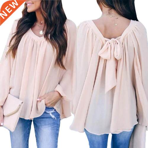 large size Blouse Shirt Women 2020 Female Solid Color Chiffo