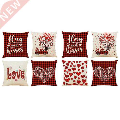 4pcs Valentines Day Decoration Pillowcase Sofa Cushion Case