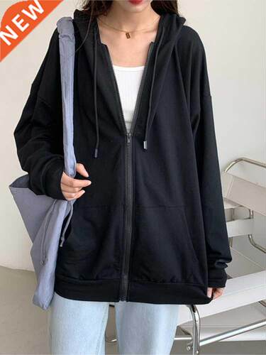 y2k 2022 Harajuku Korean version loose thin long-sleeved hoo