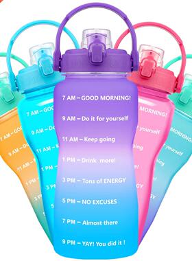 BuildLife 2L 3.8L Tritan Gallon Water Bottle Flip-Flop Motiv