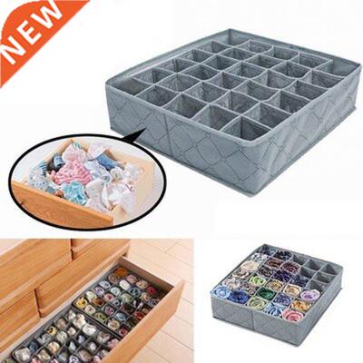 30 Cells Bamboo Storage Box Charcoal Foldable Organizer Box