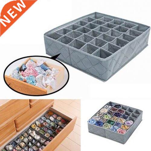 30 Cells Bamboo Storage Box Charcoal Foldable Organizer Box