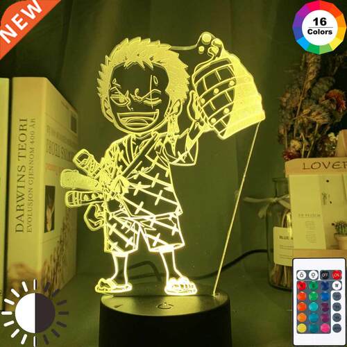 Anime ONE PIECE Led Night Light Roronoa Zoro Figure Nightlig