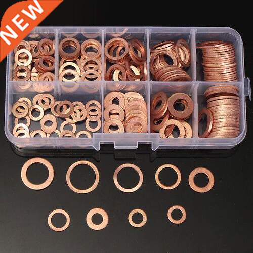 Assorted 9 Sizes 200PCs Solid Copper Washers Flat Ring Sump