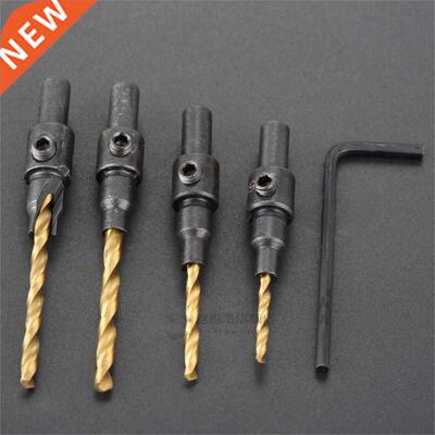 4pcs Woodworking Tools HSS Titnium Countersink Drill Bit 1/