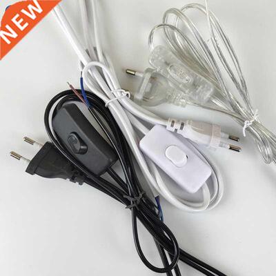 EU Plug With Switch Wire 1.7M Dimmer Black/White Lamp Cable