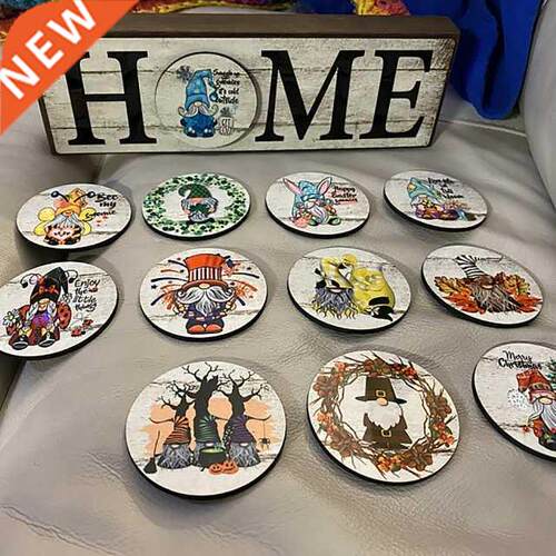 Triple Gnome Interchangeable All Season Welcome Sign Rustic