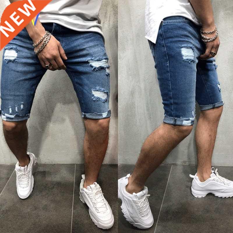 Mens Denim Chino Shorts Skinny men Summer Pant Cargo Jeans图片