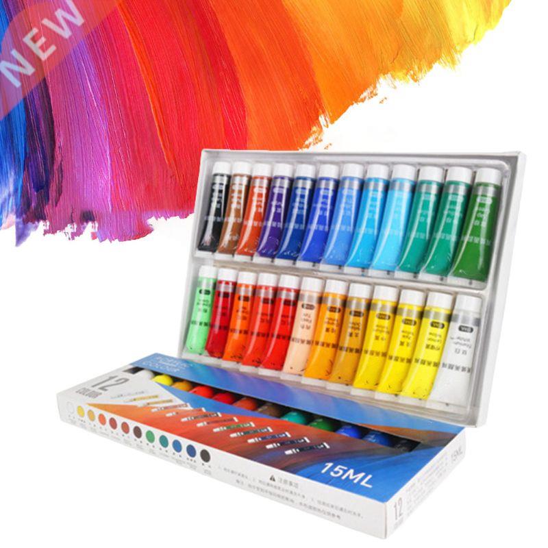 12/24 Colors Professional Acrylic Paints 15ml Tubes Drawing