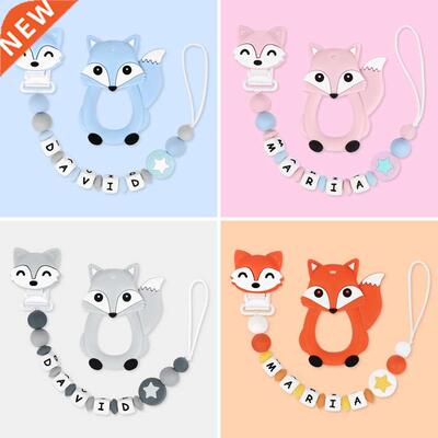 TYRY.HU Personalized Name Handmade Pacifier Clips Holder Cha