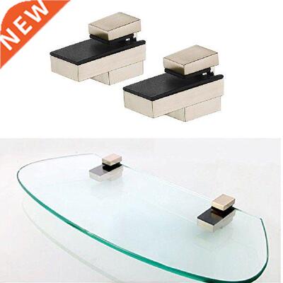 2pcs Wall Mount Glass Shelf Adjustable Wood Shelf Bracket