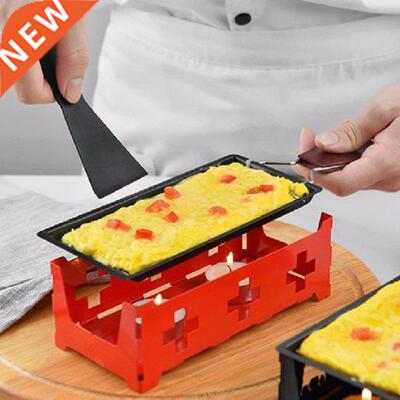 Portable Non-Stick Metal Cheese Raclette Oven Grill Plate Ro