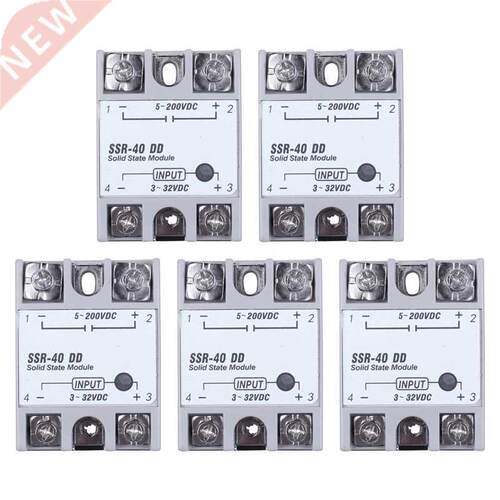 5X Single Phase Solid State Relay DC-DC SSR-40DD 40A DC3-32V