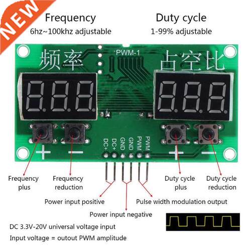 6Hz-100 KHz Square Rectangular Wave Signal Generator PWM Pul
