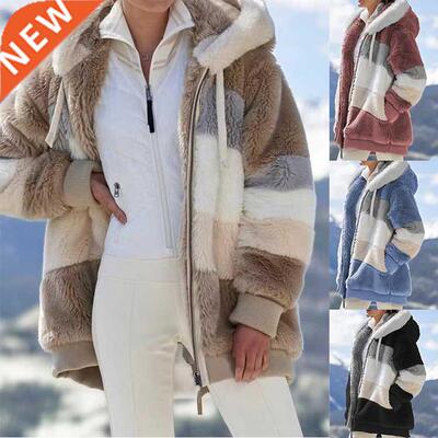 2022 Women Winter Plus Size Long Teddy Jacket Warm Thick Fle