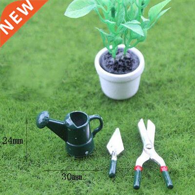 1/12 Dollhouse Accessories Mini Metal Watering Can Scissors