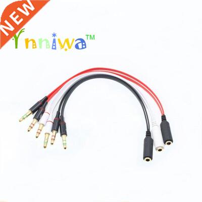 100pcs/lot 3.5mm 1 Female to 2 male AUX Audio Cable Mic Spli