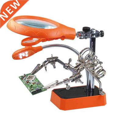 EU Plug 5 LED Light Magnifier Magnifying Glass Helping HandS