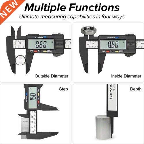 Electronic Digital Caliper Carbon Fibre Vernier Plastic Gau