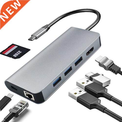 USB C HUB 4K 30Hz Type C to HDMI-compatible RJ45 USB 3.0 PD