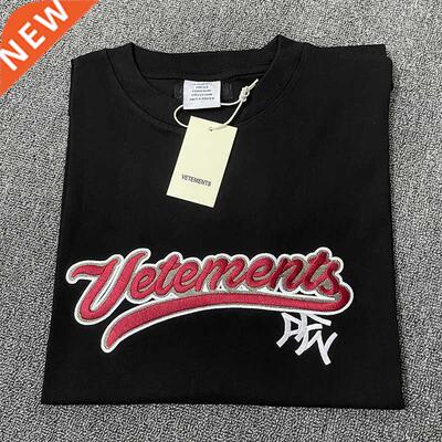 Big Red Embroidery Logo Vetements t-Shirt Men Women High Qua