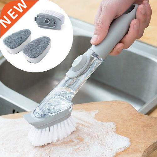 Long Handle Cleaning Brush with Removable Brush head Sponge