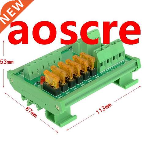 DIN Rail Mount 6 Position Power Distribution Fuse Module Boa