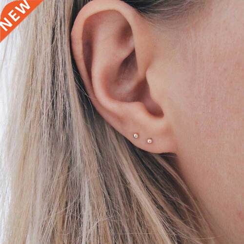 Pierced Allergic Stud Earrings for Women Stainless Steel Sma