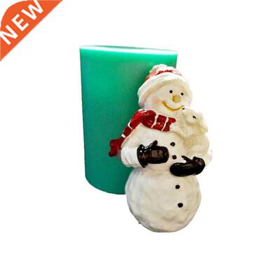 L9NB 3D Snowman Silicone Mold for Christmas Candle Making