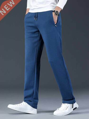 2022 New Spring Zip Pockets Long Sweatpants Men Joggers Blue