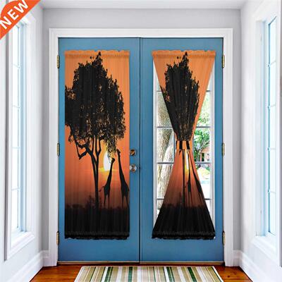 Giraffe Sunset Sky Japanese Door Curtain for Living Room