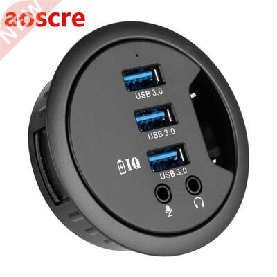 USB3.0 Hub Splitter with 3.5mm Audio Microphone Phone Jack 3