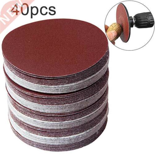 40pcs/Set Inch 75mm-80mm Sanding Discs Hook Loop Sandpaper A