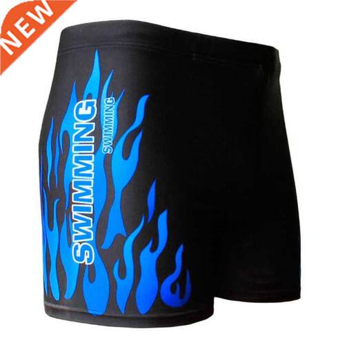 Flame Pattern Men Male Swimming Swimwear Shorts Bathing Suit
